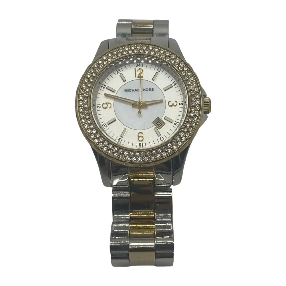 Michael Kors MK5584 Women's Two Tone Bracelet Quartz Watch Needs Battery MK-5584